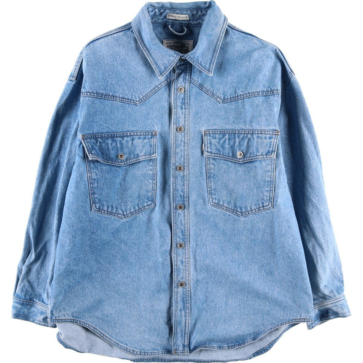 Rakuten - 古着 リーバイス Levi's SILVER TAB シルバータブ 75456-0791 長袖 デニムウエスタンシャツ メンズL相当 /eaa629220 【中古】 【260329】 【GR-NV-2604】