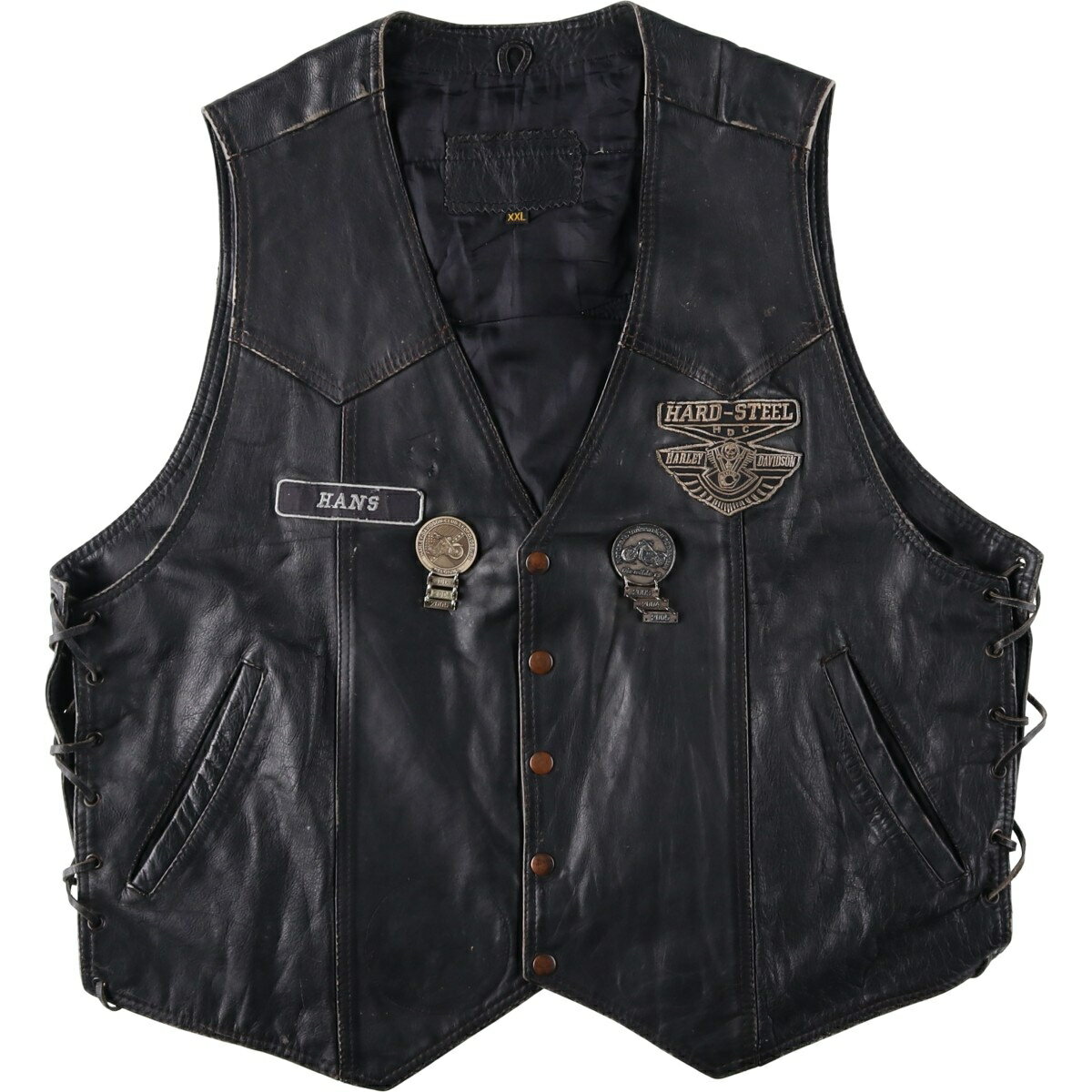 ハーレーダビッドソン　本革ライダースベスト　牛革　サイズSーM Harley Davidson（ハーレー・ダビッドソン） ベスト ジレ 120周年記念