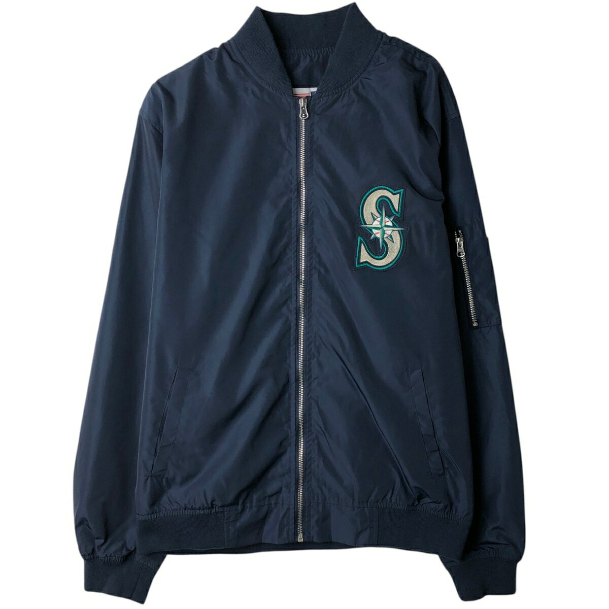 樂天商城 - 古着 GENUINE MERCHANDISE MLB SEATTLE MARINERS シアトルマリナーズ ウインドブレーカー メンズL相当 /eaa629313 【中古】 【260401】 ネイビー系 春秋冬