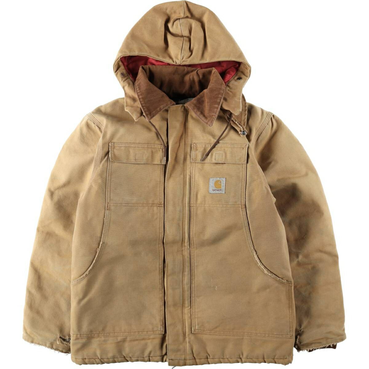 Rakuten - 古着 カーハート Carhartt トラディショナルコート フード付き 中綿入り ダックフルジップパーカー メンズL相当 /eaa629373 【中古】 【260409】 ブラウン系 春秋冬