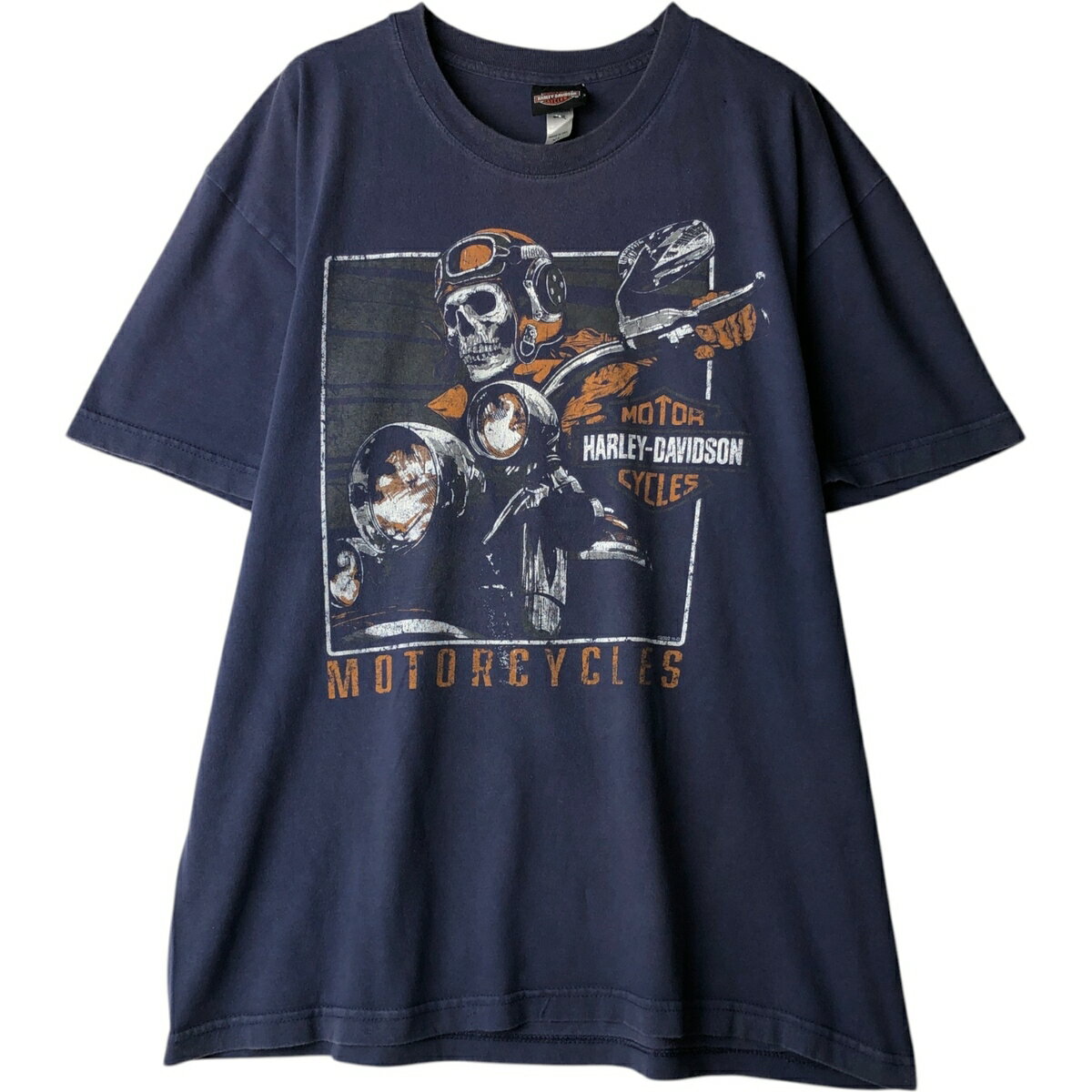樂天商城 - 古着 ハーレーダビッドソン Harley-Davidson ドクロ柄 スカル柄 モーターサイクル バイクTシャツ USA製 メンズXL相当 /eaa629636 【中古】 【260403】