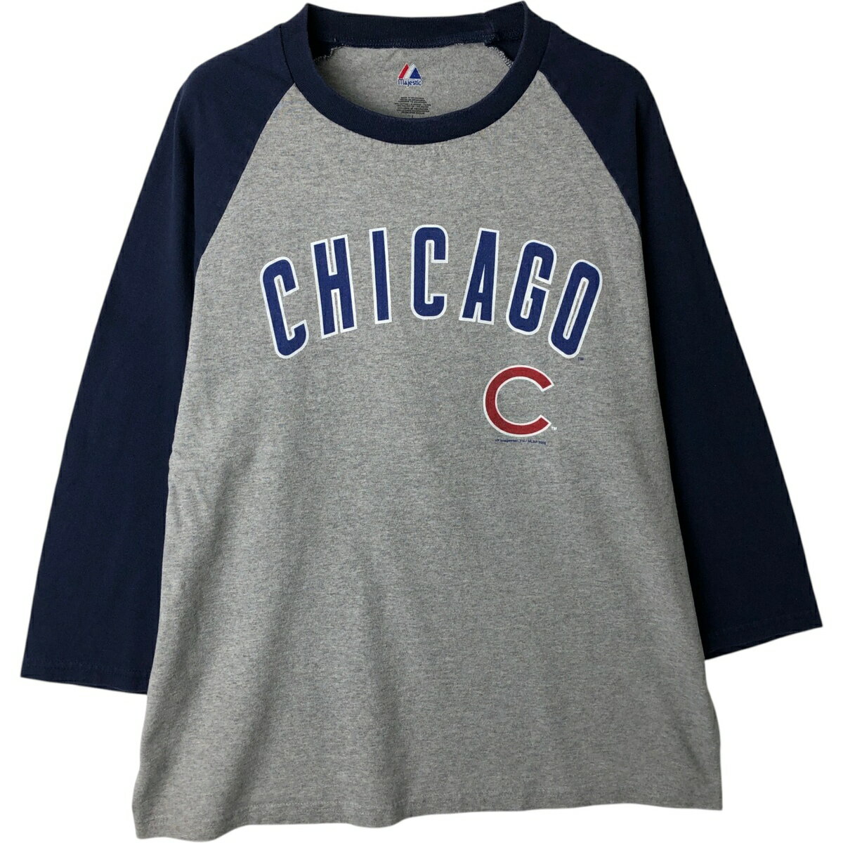 Rakuten - 古着 00'S マジェスティック MAJESTIC MLB CHICAGO CUBS シカゴカブス ツートン 七分袖 ラグランTシャツ メンズL相当 /eaa629693 【中古】 【260404】