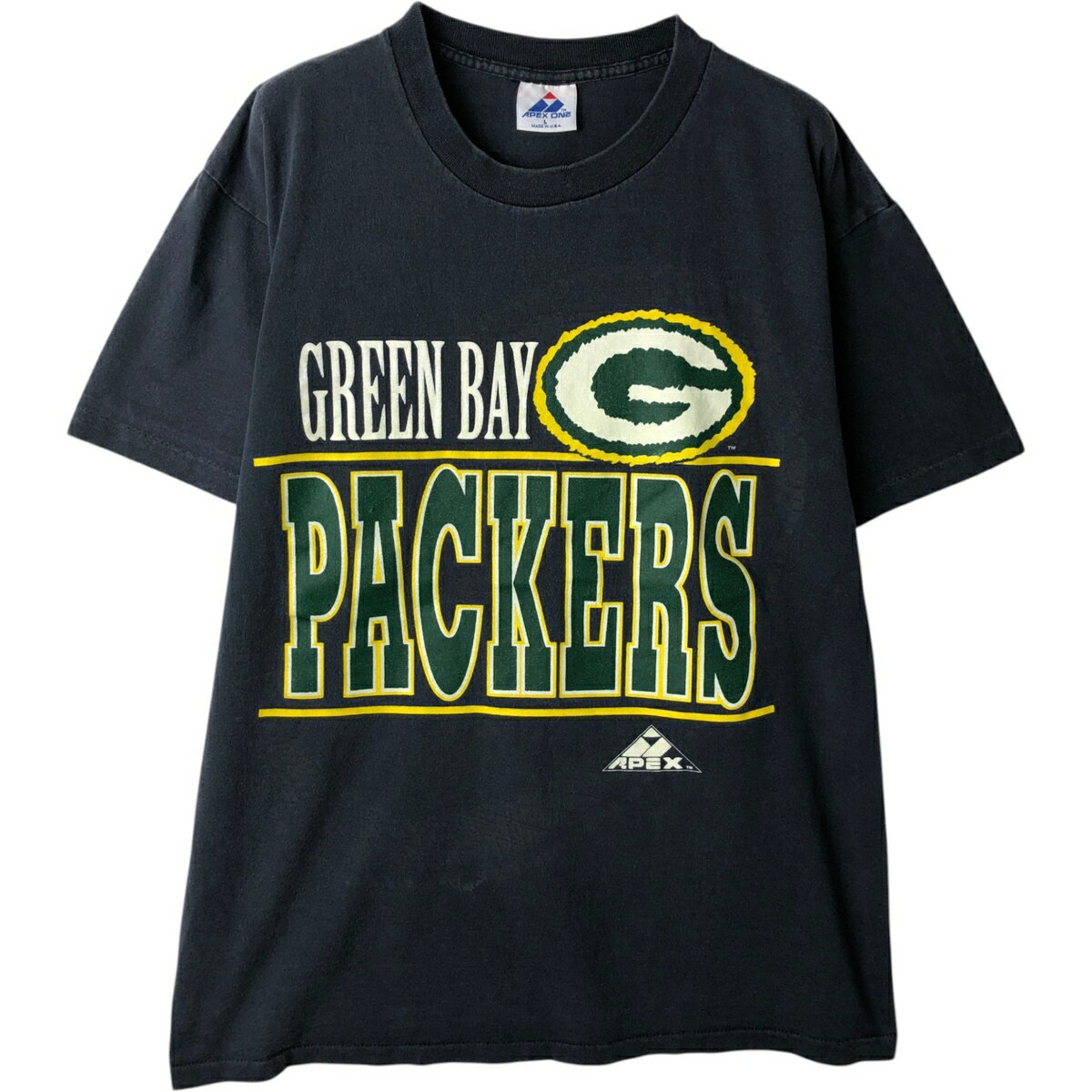 乐天商城 - 古着 90'S APEX ONE NFL GREEN BAY PACKERS グリーンベイパッカーズ スポーツプリントTシャツ USA製 メンズL相当 ヴィンテージ /eaa629747 【中古】 【260404】