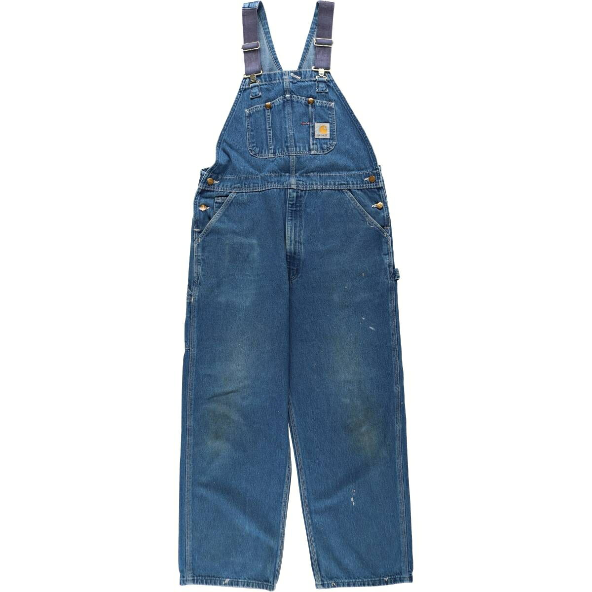 商品詳細 ブランド・Carhartt・カーハート・ 特徴・ジッパーフライ・ハンマーループ・スパナポケット・ワイドパンツ・ モデル/形状・デニムオーバーオール・ 素材・コットン:100%・ 色・ブルー系 青色・ 柄・ロゴパッチ・無地・ 生産国・メキシコ製・ 年代 サイズ・メンズw38・表記サイズ:38×32・総丈:134cm・ウエスト:97cm・股下:74.5cm・もも周り:73cm・裾周り:51cm・ コンディション・C・ カテゴリ・メンズ・ボトムス・ロングパンツ・オーバーオール・ 商品番号・eaa630433・ 取扱店・・ スタッフコメントCarhartt デニムオーバーオール / メンズw38 / 商品番号 eaa630433 USEDデニムですので使用感、擦れ、色落ちなどございますが、まだまだご愛用していただけます。 古着という事をご理解の上ご注文よろしくお願いします。 【状態追記】 ●前、下腹部・両腿・両裾(表裏)・両ショルダーストラップ(内側)・両ポケット内側に汚れ ●後、ヒップ・左腿(表裏)・両ふくらはぎ・両裾に汚れ ●前後、両裾(内側)に擦れ※状態は当社独自の基準です。 着用感表記サイズ総丈ウエスト股下もも周り裾周り メンズw3838×32(※着用感、表記サイズは目安です。)134cm97cm74.5cm73cm51cm ※測定値の若干の誤差はご了承下さい。サイズガイドはこちら ブランドCarharttカーハート 特徴ジッパーフライ / ハンマーループ / スパナポケット / ワイドパンツモデル/形状デニムオーバーオール素材コットン:100%色ブルー系 青色柄ロゴパッチ / 無地生産国メキシコ製年代-カテゴリオーバーオール商品番号eaa630433取扱店　　 カーハートの他の商品を見るオーバーオールの他の商品を見る