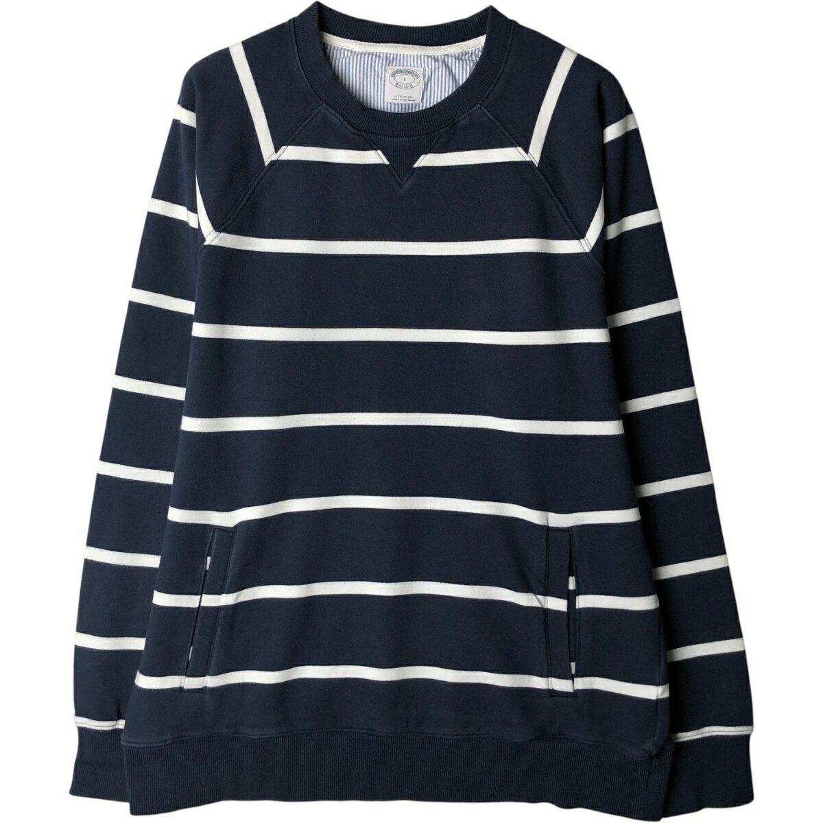 古着 ブルックスブラザーズ Brooks Brothers Est.1818 ボーダー柄 スウェットシャツ トレーナー メンズL相当 /eaa630493 【中古】 【260404】