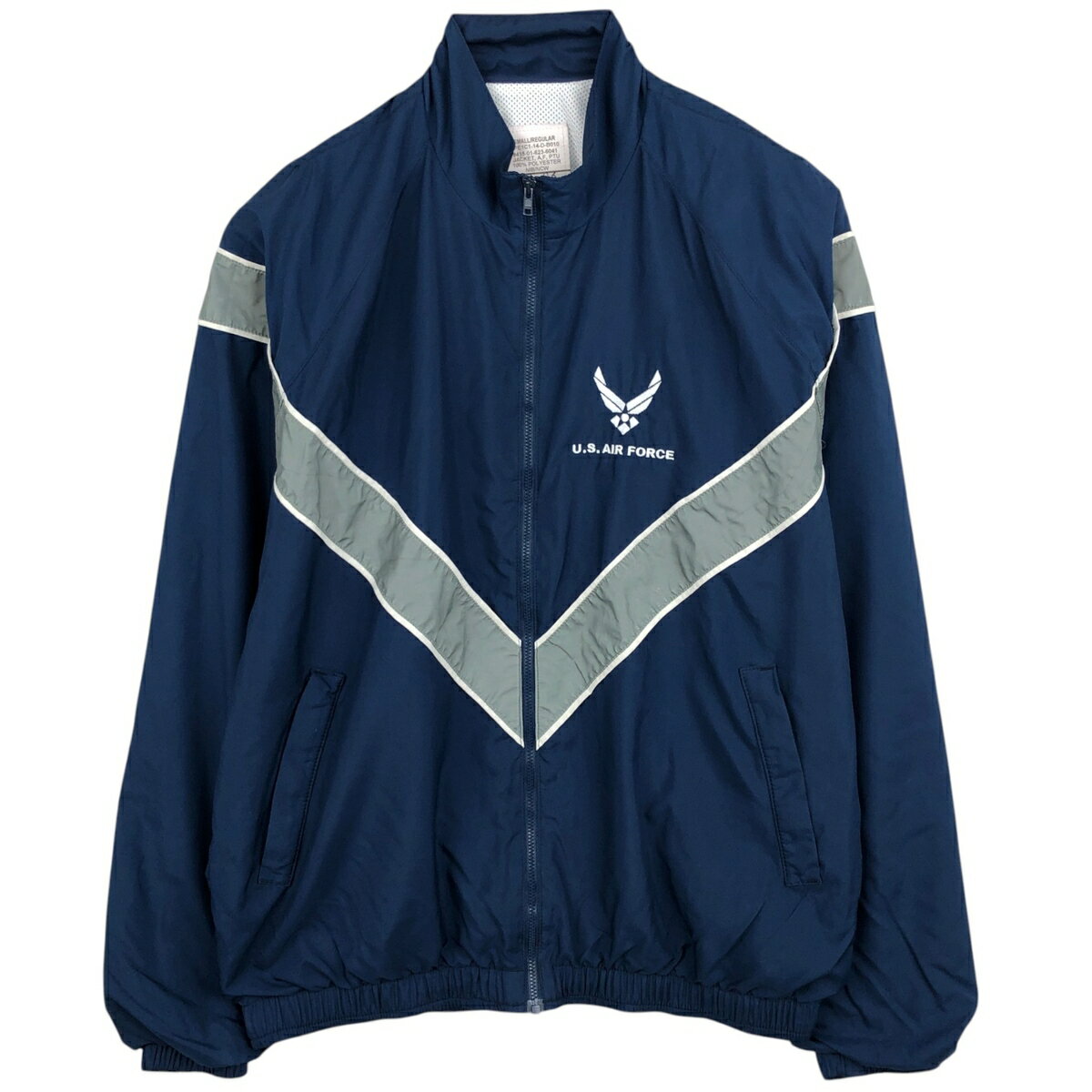 Rakuten - 古着 米軍実品 U.S.AIR FORCE PTU トレーニングジャケット ウインドブレーカー USA製 SMALL/REGULAR メンズS相当 /eaa630559 【中古】 【260409】 ネイビー系 春秋冬