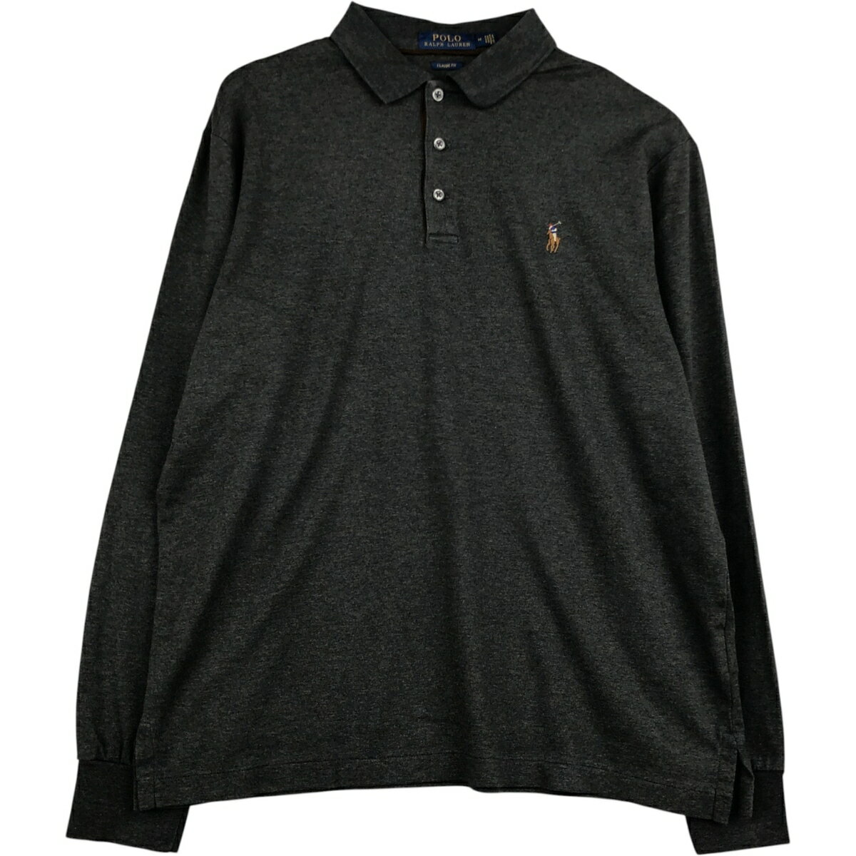 樂天商城 - 古着 ラルフローレン Ralph Lauren POLO RALPH LAUREN CLASSIC FIT 長袖 ポロシャツ メンズM相当 /eaa630565 【中古】 【260409】 グレー系 春夏秋