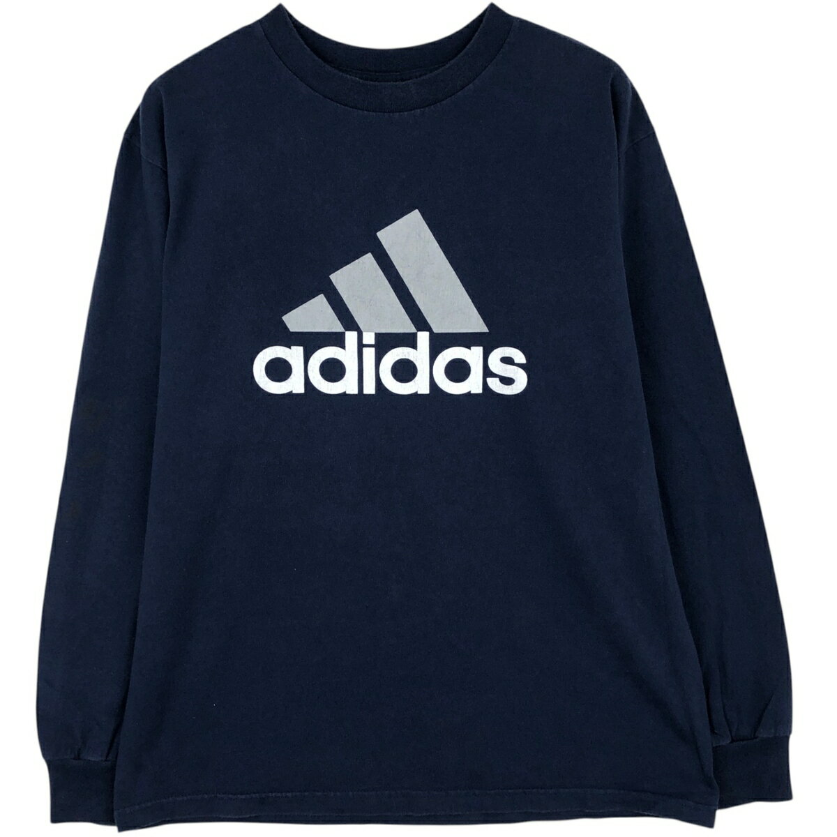 8BS1 adidas ロゴプリント長袖Tシャツ トレーニングウェア古着 楽天