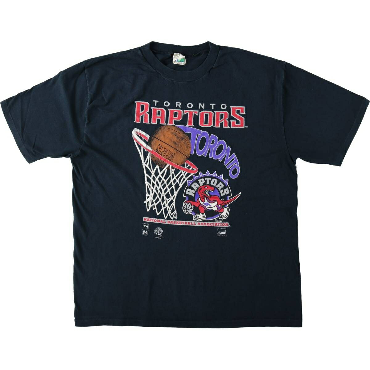 古着 90'S WAVES NBA TORONTO RAPTORS トロント ラプターズ スポーツプリントTシャツ カナダ製 メンズXL相当 ヴィンテージ /eaa630865 【中古】 【260404】