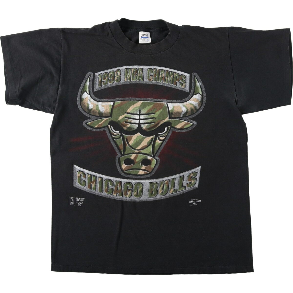 古着 90'S アンビル Anvil NFL CHICAGO BEARS シカゴベアーズ 迷彩柄 スポーツプリントTシャツ USA製 メンズL相当 ヴィンテージ /eaa630906 【中古】 【260413】