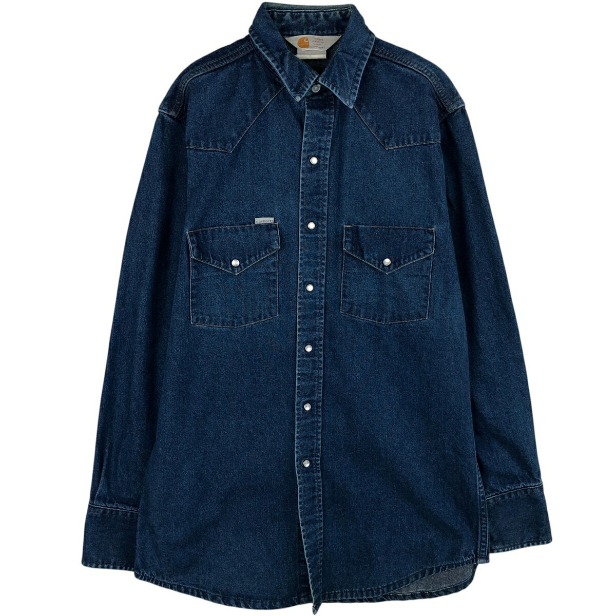 Rakuten - 古着 カーハート Carhartt 長袖 デニム ウエスタンシャツ メンズM相当 /eaa631222 【中古】 【260411】