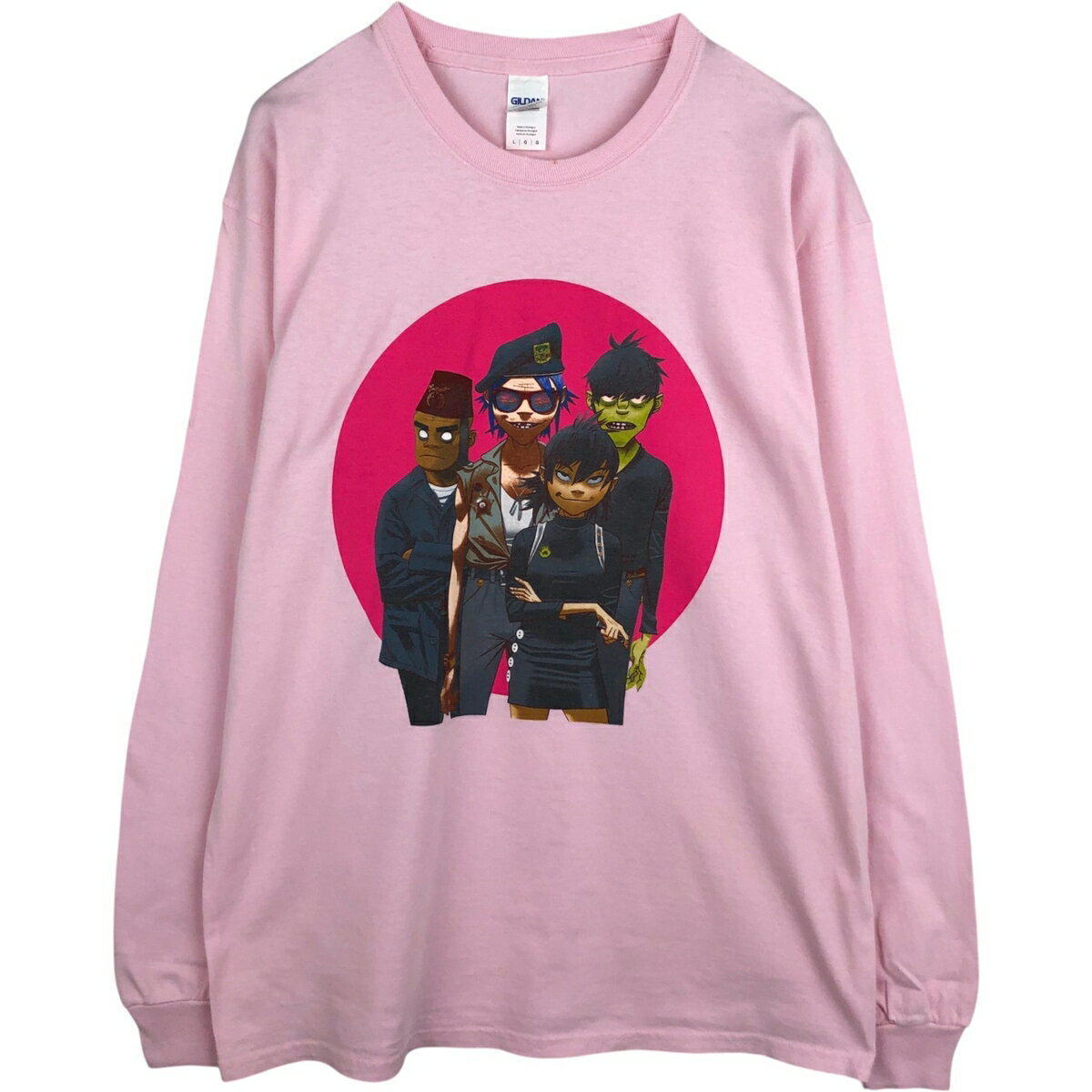 Rakuten - 古着 ギルダン GILDAN GORILLAZ ゴリラズ ロンT バンドTシャツ バンT メンズL相当 /eaa631339 【中古】 【260405】 ピンク系 春夏秋