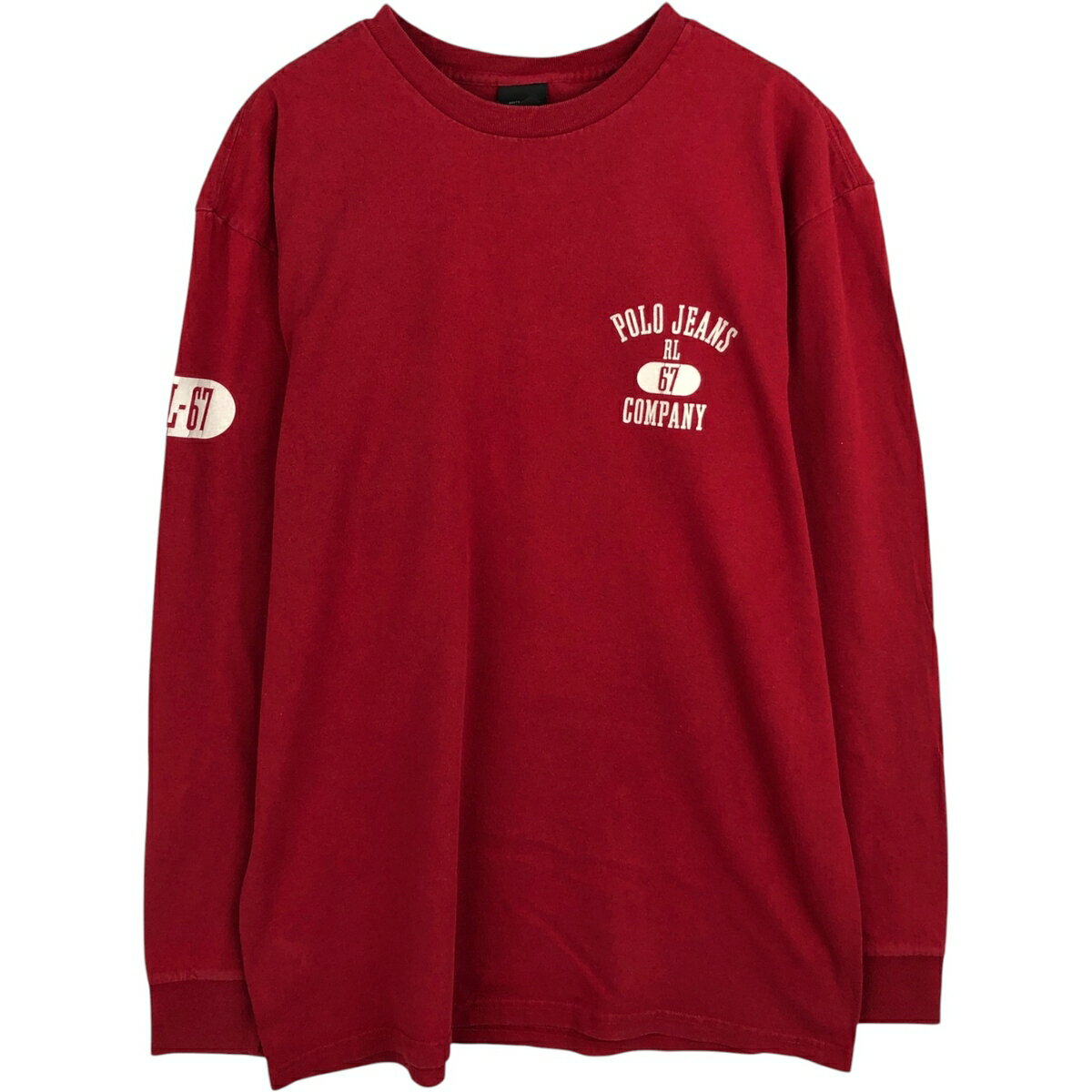 古着 00'S ラルフローレン Ralph Lauren POLO JEANS COMPANY ロングTシャツ ロンT メンズS相当 /eaa631363 【中古】 【260405】 レッド系 春夏秋