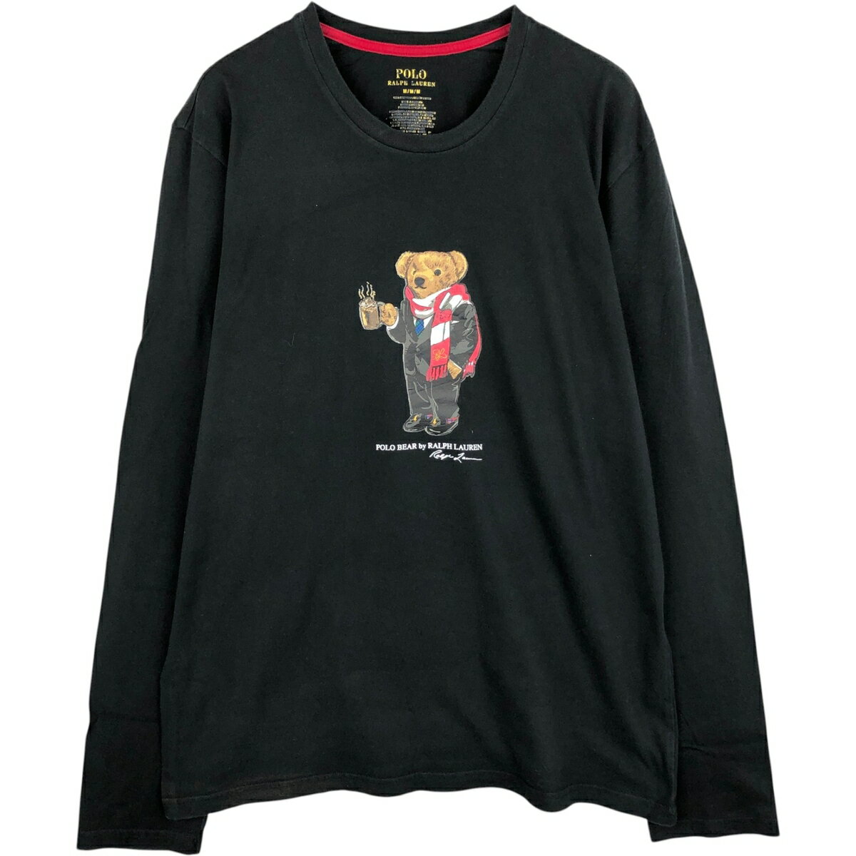 古着 ラルフローレン Ralph Lauren POLO RALPH LAUREN ポロベア ロングTシャツ ロンT メンズM相当 /eaa631365 【中古】 【260405】 ブラック系 春夏秋