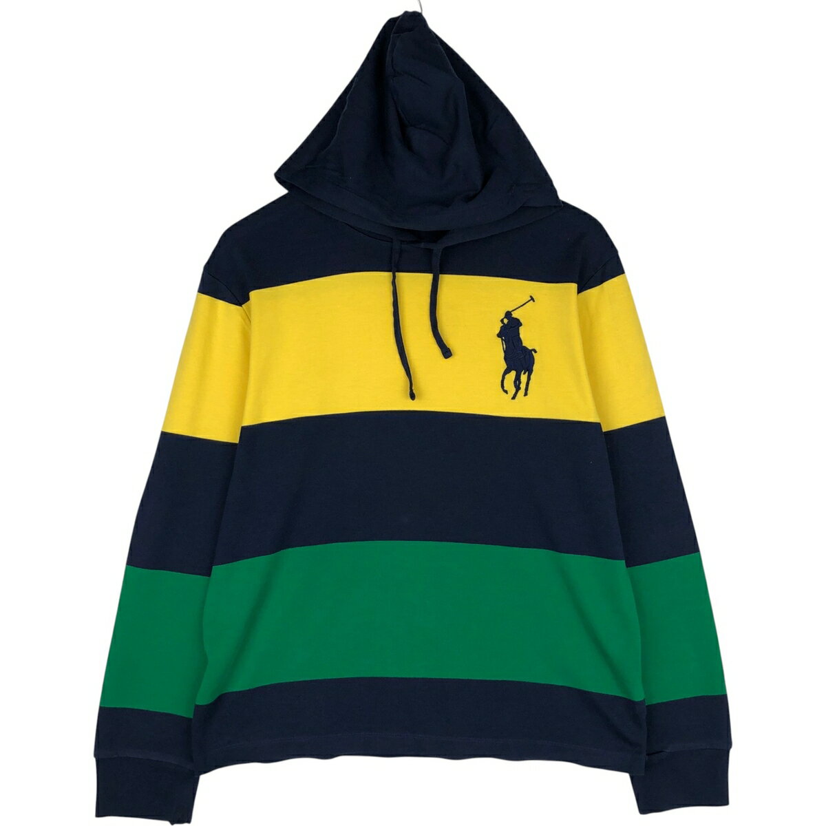 古着 ラルフローレン Ralph Lauren POLO RALPH LAUREN ボーダー柄 ビッグポニー フード付き ロングTシャツ ロンT メンズM相当 /eaa631376 【中古】 【260408】