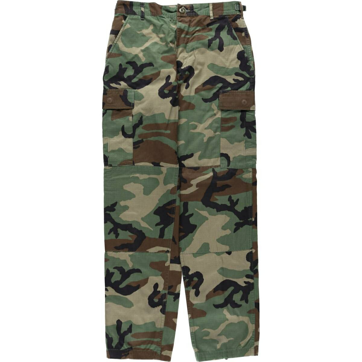 古着 00'S 米軍実品 迷彩柄 ウッドランドカモ リップストップ ミリタリー カーゴパンツ コンバットパンツ USA製 SMALL-REGULAR メンズw31相当 /eaa631427 【中古】 【260406】