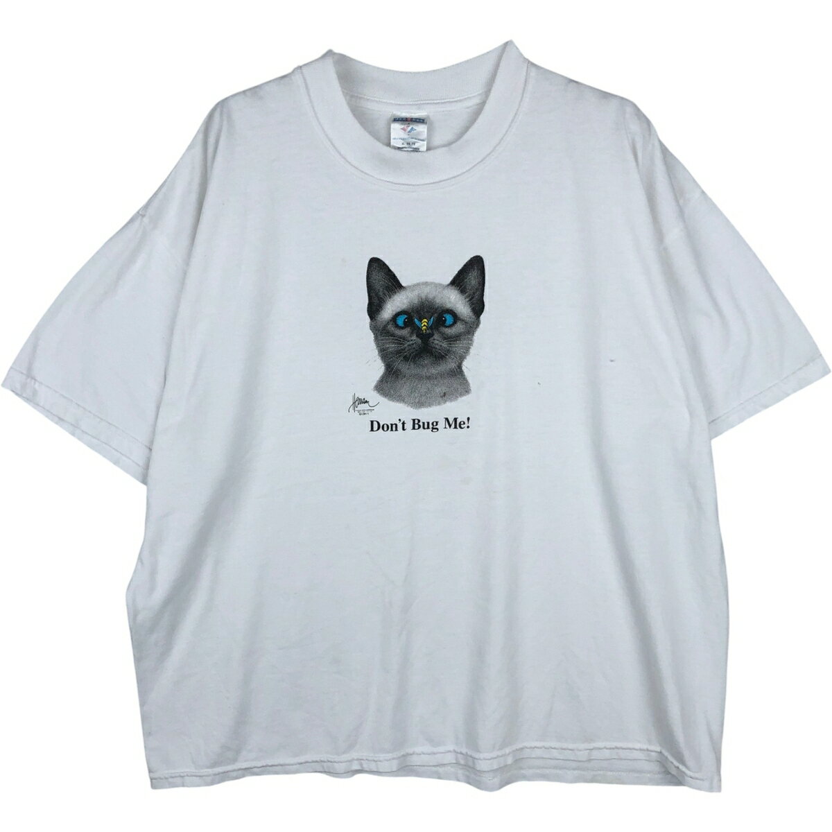 乐天商城 - 古着 ジャージーズ Jerzees ネコ柄 アニマルTシャツ メンズXL相当 /eaa631442 【中古】 【260405】 ホワイト系 春夏秋