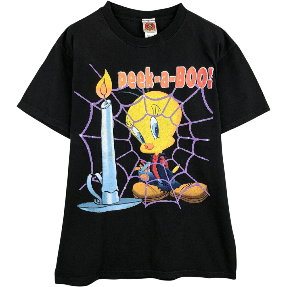 古着 00年代 LOONEY TUNES ルーニーテューンズ トゥイーティー タイダイ柄 キャラクタープリントTシャツ レディースL相当/eaa635803 古着 00年代 LOONEY TUNES ルーニーテューンズ トゥイーティー