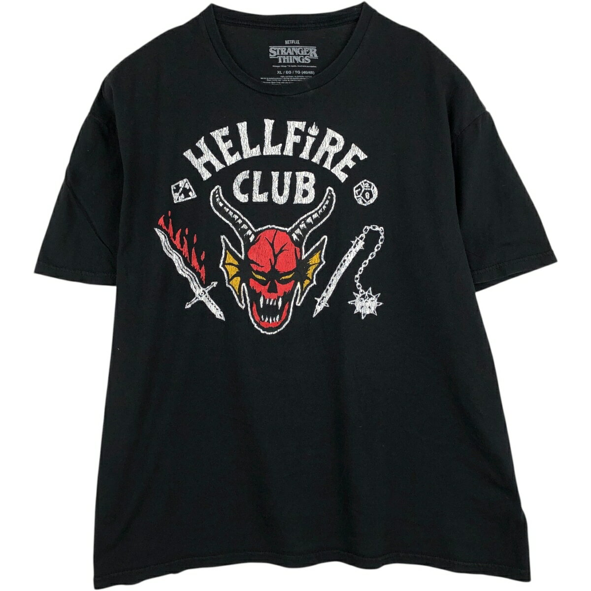 Rakuten - 古着 STRANGER THINGS ストレンジャーシングス 映画 ムービーTシャツ メンズXL相当 /eaa631582 【中古】 【260405】 ブラック系 春夏秋