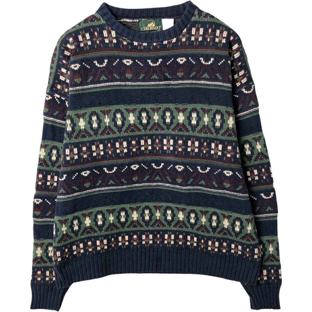 Rakuten - 古着 コロラド COLORADO 総柄 コットンニットセーター USA製 メンズXL相当 /eaa631958 【中古】 【260413】