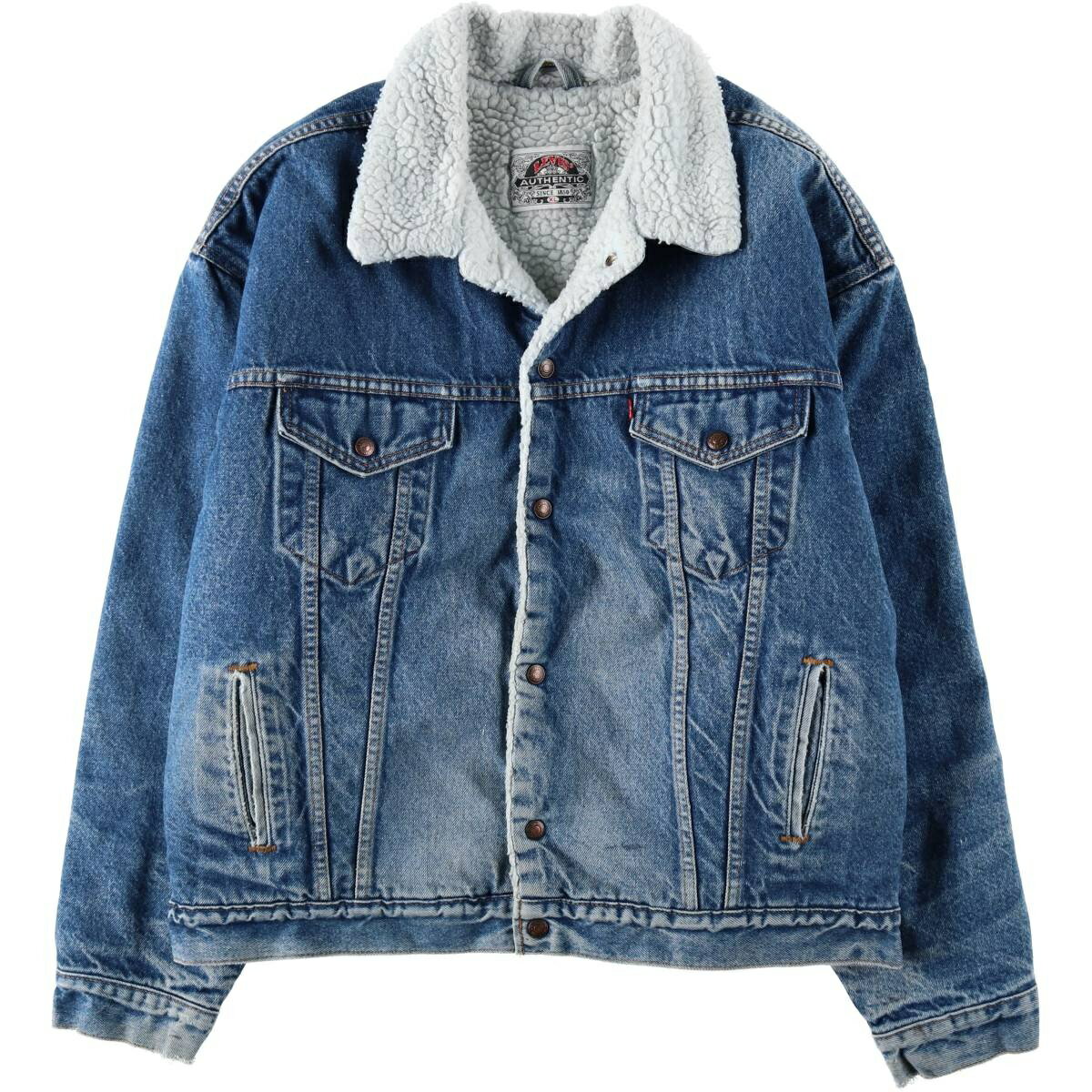 古着 90'S リーバイス Levi's 中綿入り デニムボアジャケット メンズXL相当 ヴィンテージ /eaa632479 【中古】 【260503】 ブルー系 春秋冬