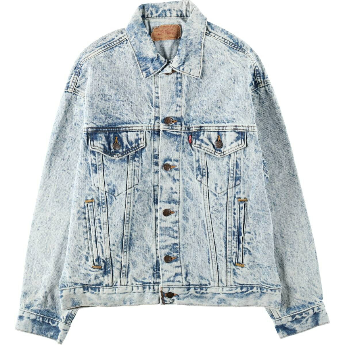 古着 80~90'S リーバイス Levi's 70507-0219 ケミカルウォッシュ デニムジャケット Gジャン USA製 メンズM相当 ヴィンテージ /eaa632499 【中古】 【260416】