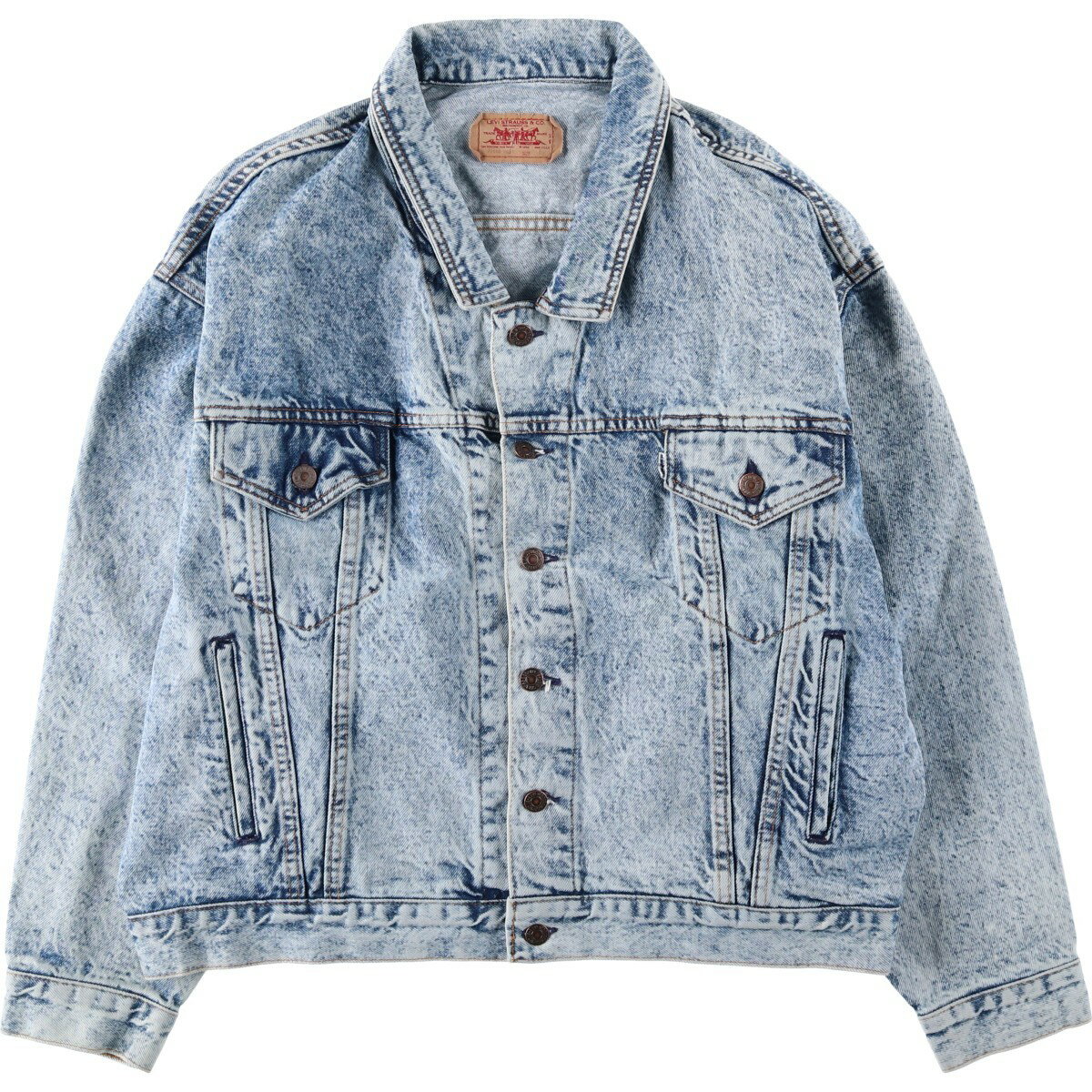 古着 90'S リーバイス Levi's 75068-0219 ケミカルウォッシュ デニムジャケット Gジャン USA製 メンズL相当 ヴィンテージ /eaa632527 【中古】 【260411】