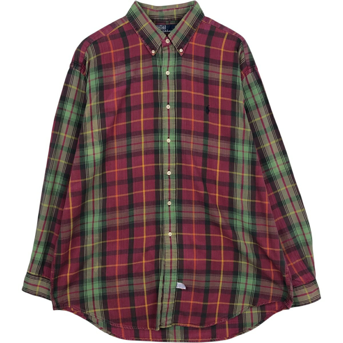 古着 ラルフローレン Ralph Lauren POLO by Ralph Lauren 長袖 ボタンダウンチェックシャツ メンズXL相当 /eaa632570 【中古】 【260412】