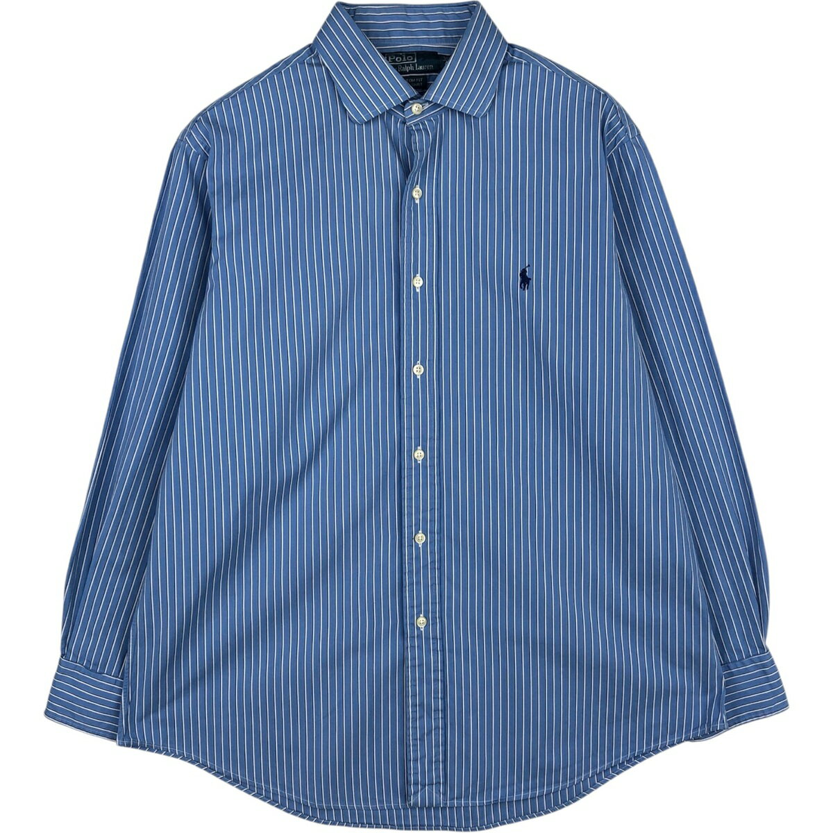 乐天商城 - 古着 ラルフローレン Ralph Lauren CUSTOM FIT ワイドカラー 長袖 コットンストライプシャツ メンズL相当 /eaa632581 【中古】 【260412】