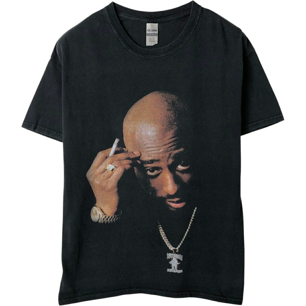 乐天商城 - 古着 ギルダン GILDAN ULTRA COTTON 2pacトゥーパック ラップTシャツ ラップT メンズL相当 /eaa632669 【中古】 【260410】