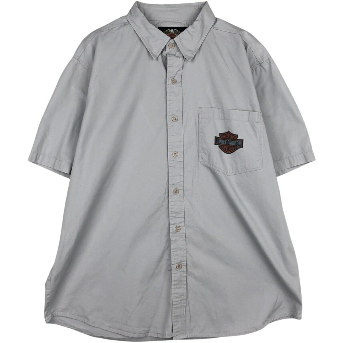 樂天商城 - 古着 ハーレーダビッドソン Harley-Davidson 隠しボタンダウン 半袖 ワークシャツ メンズXL相当 /eaa632770 【中古】 【260413】