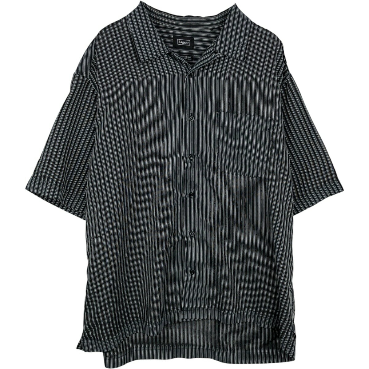 乐天商城 - 古着 ハガー HAGGAR PERFORMANCE WEAR ストライプ柄 半袖 オープンカラー シャツ ボックスシャツ メンズXL相当 /eaa632797 【中古】 【260418】