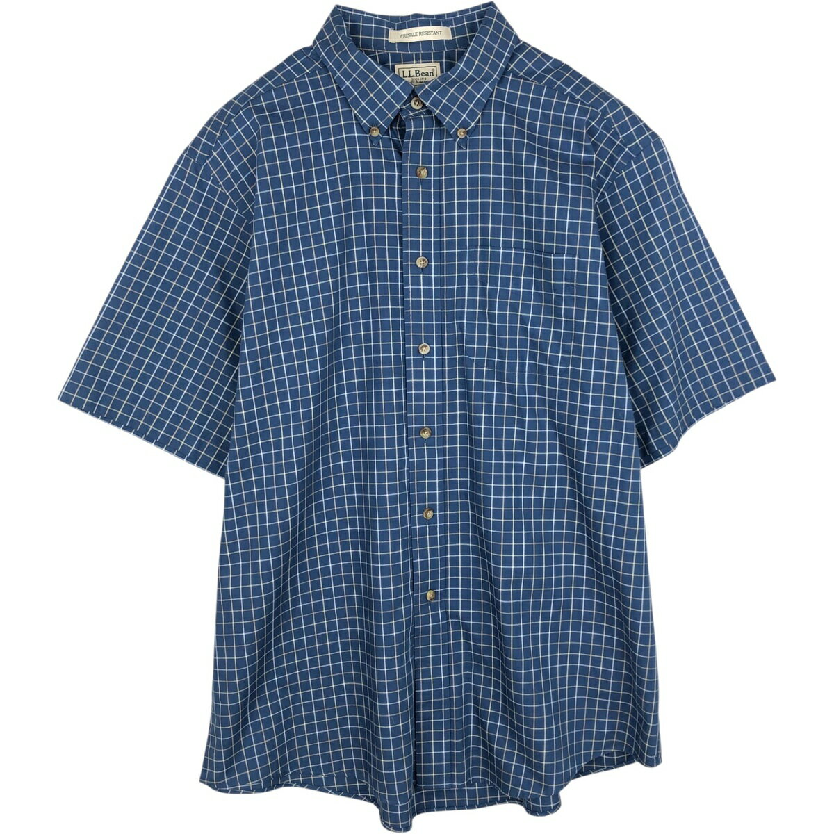 Rakuten - 古着 90~00'S エルエルビーン L.L.Bean WRINKLE RESISTANT 半袖 ボタンダウン チェックシャツ メンズL相当 ヴィンテージ /eaa632799 【中古】 【260412】