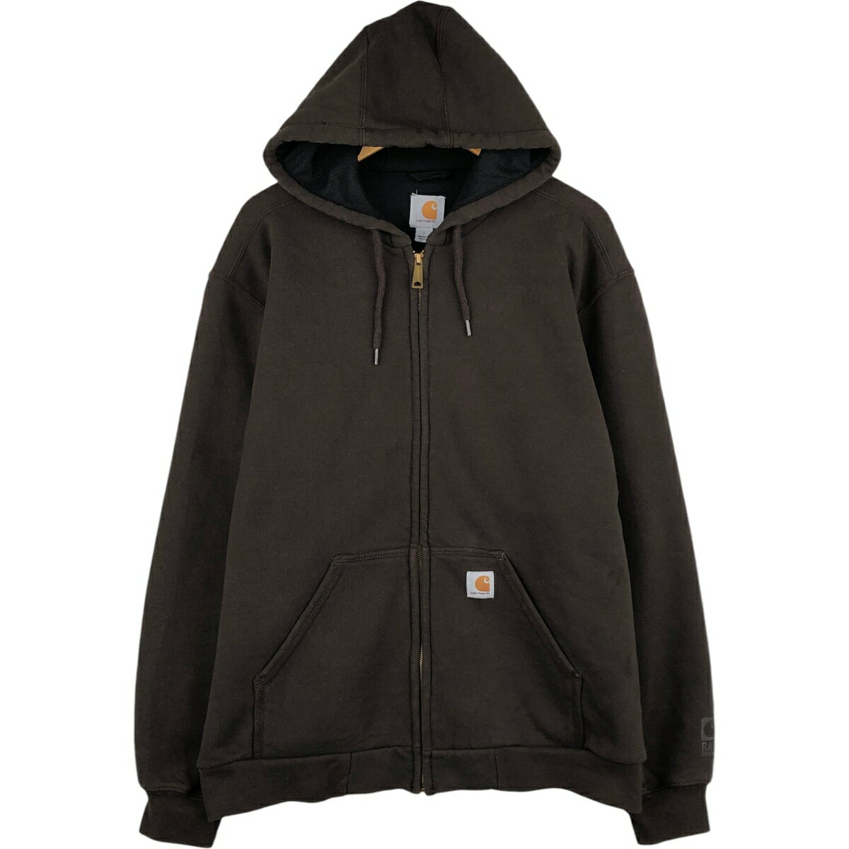 商品詳細 ブランド・Carhartt・カーハート・ 特徴・長袖・フルジップ・サーマルライナー・ モデル/形状・RAIN DEFENDER・フルジップスウェットシャツ トレーナー・ 素材・コットン:50%・ポリエステル:50%・ 色・ブラック系 黒色・ 柄・無地・ロゴパッチ・ 生産国・メキシコ製・ 年代 サイズ・メンズL・表記サイズ:L・着丈:68cm・身幅:64.5cm・肩幅:55cm・袖丈:64.5cm・ コンディション・C・ カテゴリ・メンズ・トップス・スウェット・ジップスウェット・ 商品番号・eaa632950・ 取扱店・・ スタッフコメントCarhartt RAIN DEFENDER フルジップスウェットシャツ トレーナー / メンズL / 商品番号 eaa632950 USEDですので使用感などございますが、まだまだご愛用していただけます。 古着という事をご理解の上ご注文よろしくお願いします。 【状態追記】 ●前、フード紐・ジップ内側に変色 ●前、右袖・左腹に汚れ ●後、左腕・右袖に汚れ ●内側、右腹部に汚れ ●内側、襟ぐりに糸引き※状態は当社独自の基準です。 着用感表記サイズ着丈身幅肩幅袖丈 メンズLL(※着用感、表記サイズは目安です。)68cm64.5cm55cm64.5cm ※測定値の若干の誤差はご了承下さい。サイズガイドはこちら ブランドCarharttカーハート 特徴長袖 / フルジップ / サーマルライナーモデル/形状RAIN DEFENDER / フルジップスウェットシャツ トレーナー素材コットン:50% / ポリエステル:50%色ブラック系 黒色柄無地 / ロゴパッチ生産国メキシコ製年代-カテゴリジップスウェット商品番号eaa632950取扱店　　 カーハートの他の商品を見るジップスウェットの他の商品を見る