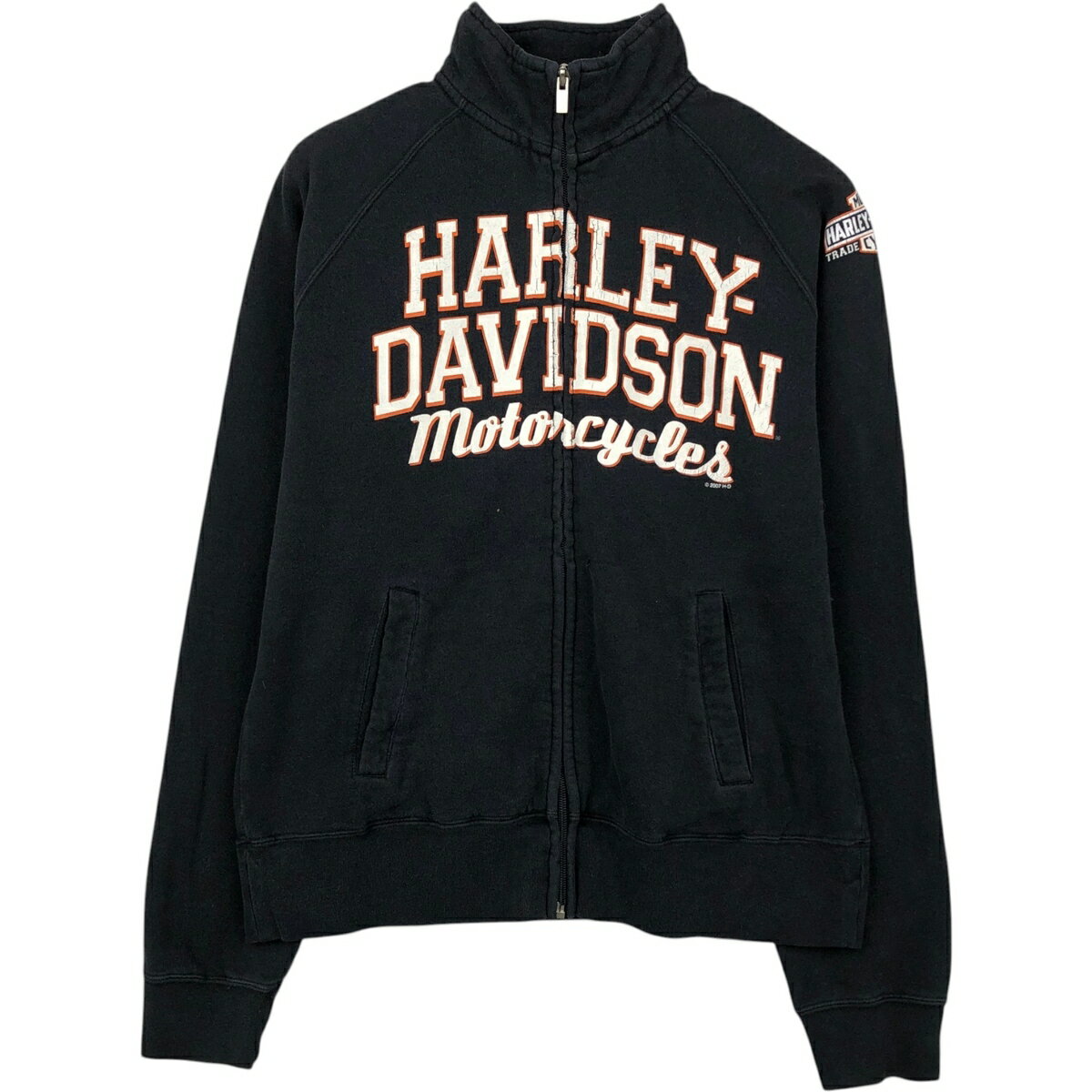 Rakuten - 古着 ハーレーダビッドソン Harley-Davidson ファイヤーパターン フルジップスウェットシャツ トレーナー メンズL相当 /eaa633011 【中古】 【260418】 ブラック系 春夏秋冬
