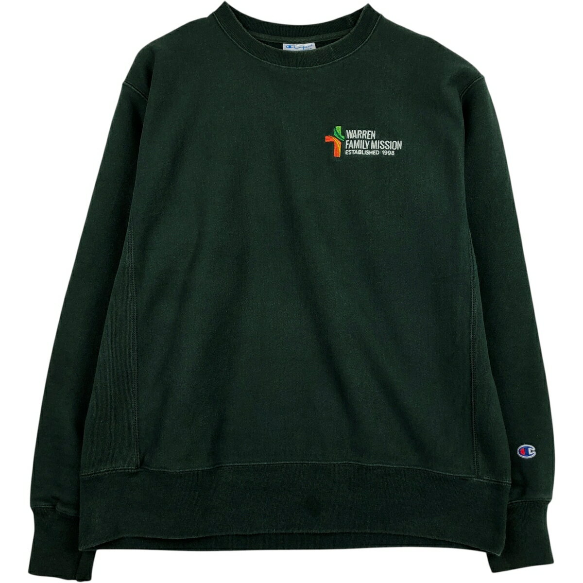 乐天商城 - 古着 チャンピオン Champion REVERSE WEAVE リバースウィーブ アドバタイジング スウェットシャツ トレーナー メンズL相当 /eaa633099 【中古】 【260416】 グリーン系 春夏秋冬