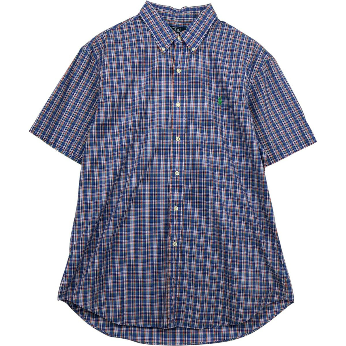 古着 ラルフローレン Ralph Lauren POLO by Ralph Lauren SLIM FIT 半袖 ボタンダウン チェックシャツ メンズXL相当 /eaa633141 【中古】 【260412】