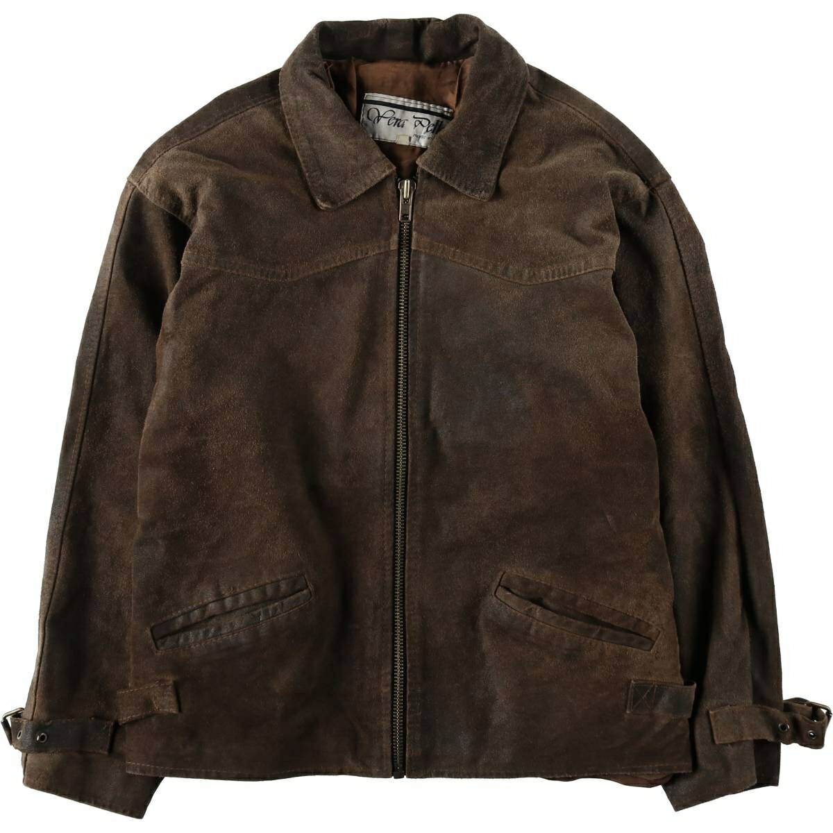 Leather Jacket - 古着 スエードレザー スポーツジャケット イタリア製 メンズM相当 /eaa633331 【中古】 【260413】