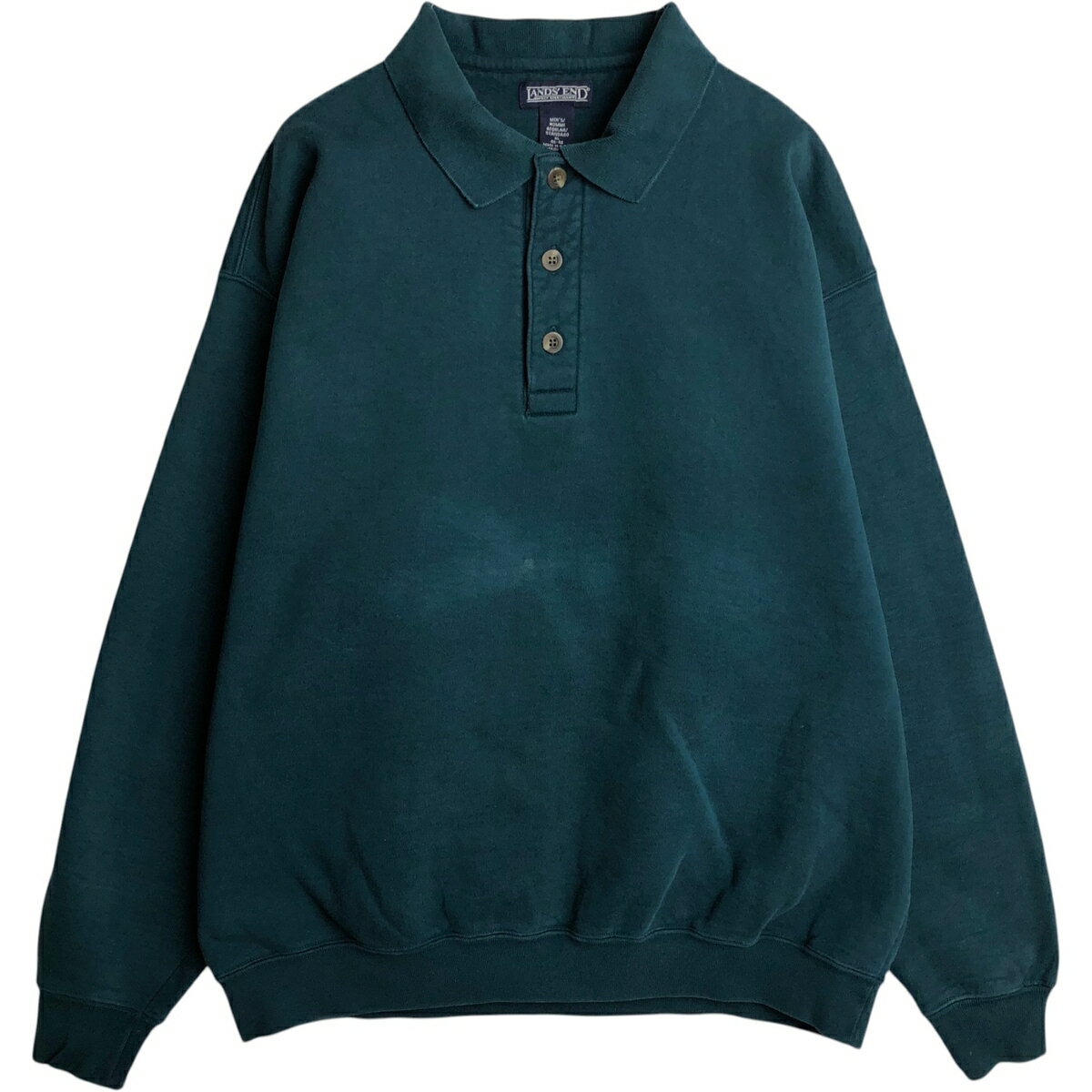 Rakuten - 古着 ~00'S ランズエンド LANDS'END 襟付きハーフボタン スウェットシャツ トレーナー USA製 メンズXL相当 /eaa633659 【中古】 【260419】 【GR-NV】
