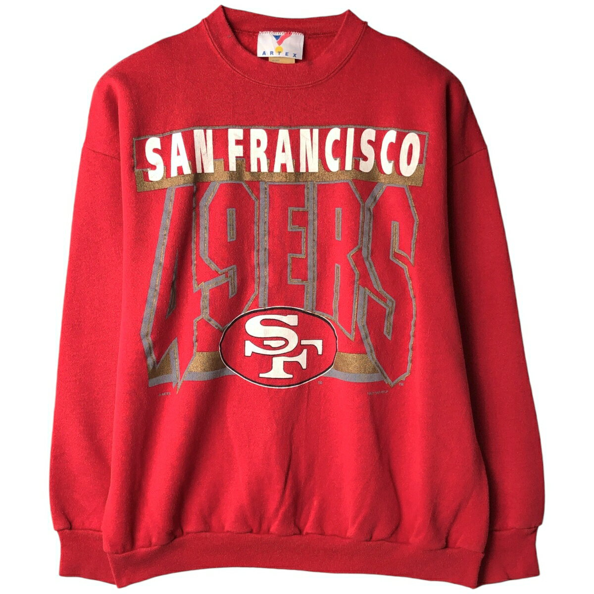樂天商城 - 古着 90'S アルテックス ARTEX NFL SAN FRANCISCO 49ERS サンフランシスコ フォーティーナイナーズ プリントスウェットシャツ トレーナー USA製 メンズXL相当 ヴィンテージ /eaa633684 【中古】 【260419】