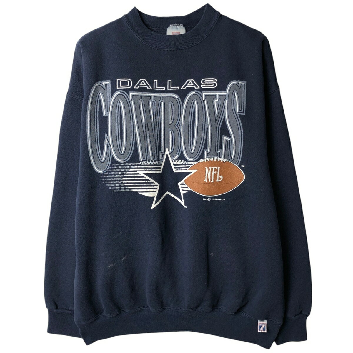 Trainer - 古着 90'S LOGO7 HEAVY WEIGHT M802C NFL DALLAS COWBOYS ダラスカウボーイズ プリントスウェットシャツ トレーナー USA製 メンズXL相当 /eaa633686 【中古】 【260418】