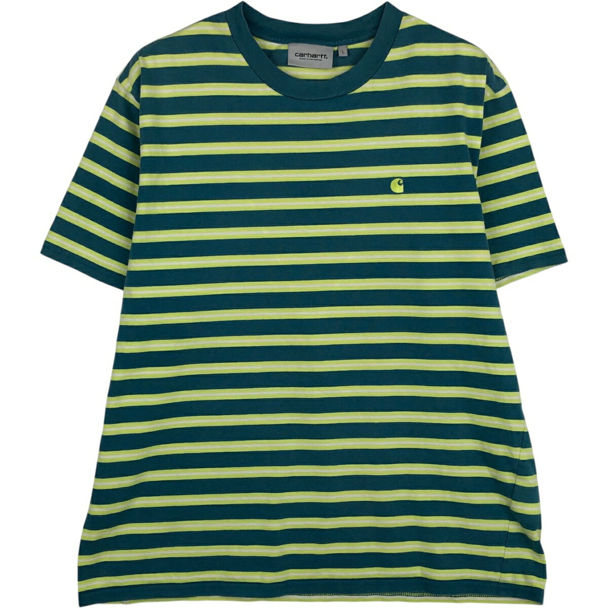 古着 カーハート Carhartt WORK IN PROGRESS 半袖 ボーダーTシャツ レディースL相当 /eaa633984   