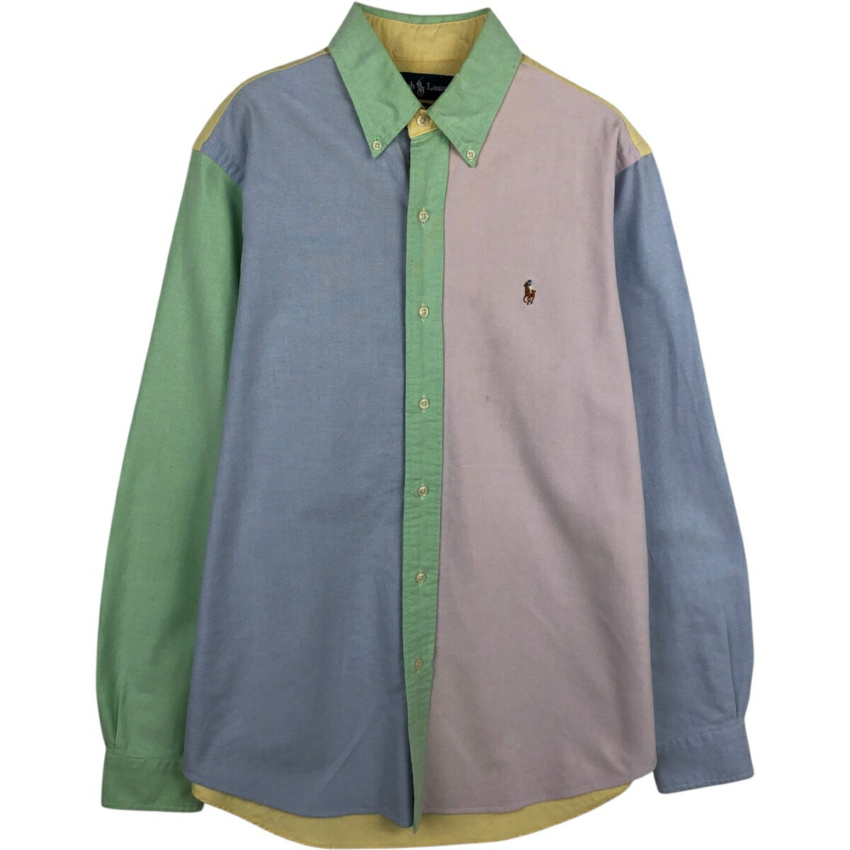 Rakuten - 古着 ラルフローレン Ralph Lauren CUSTOM FIT クレイジーパターン 長袖 ボタンダウンシャツ メンズM相当 /eaa634486 【中古】 【260420】