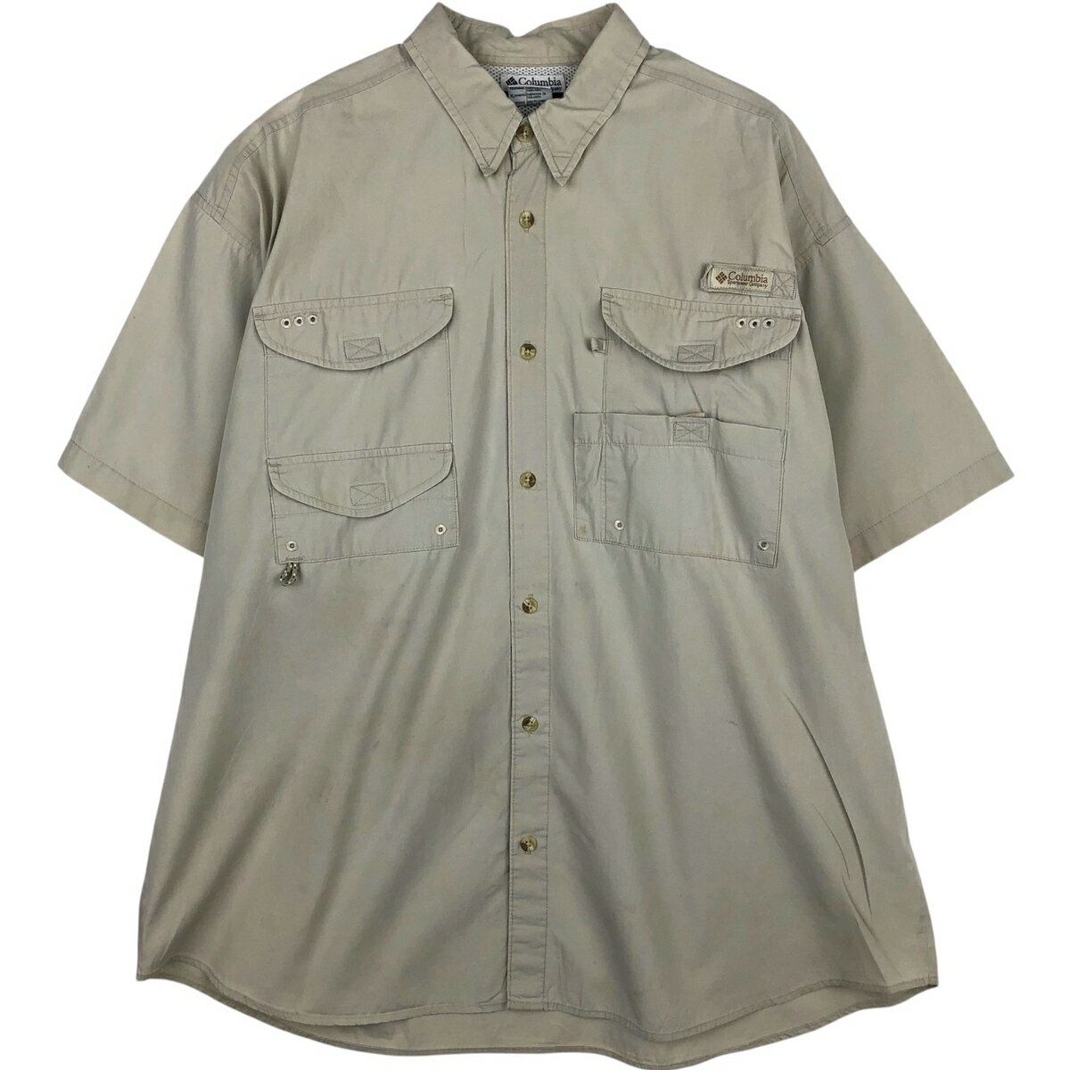 乐天商城 - 古着 00'S コロンビア Columbia 隠しボタンダウン 半袖 フィッシングシャツ メンズXL相当 /eaa634618 【中古】 【260419】