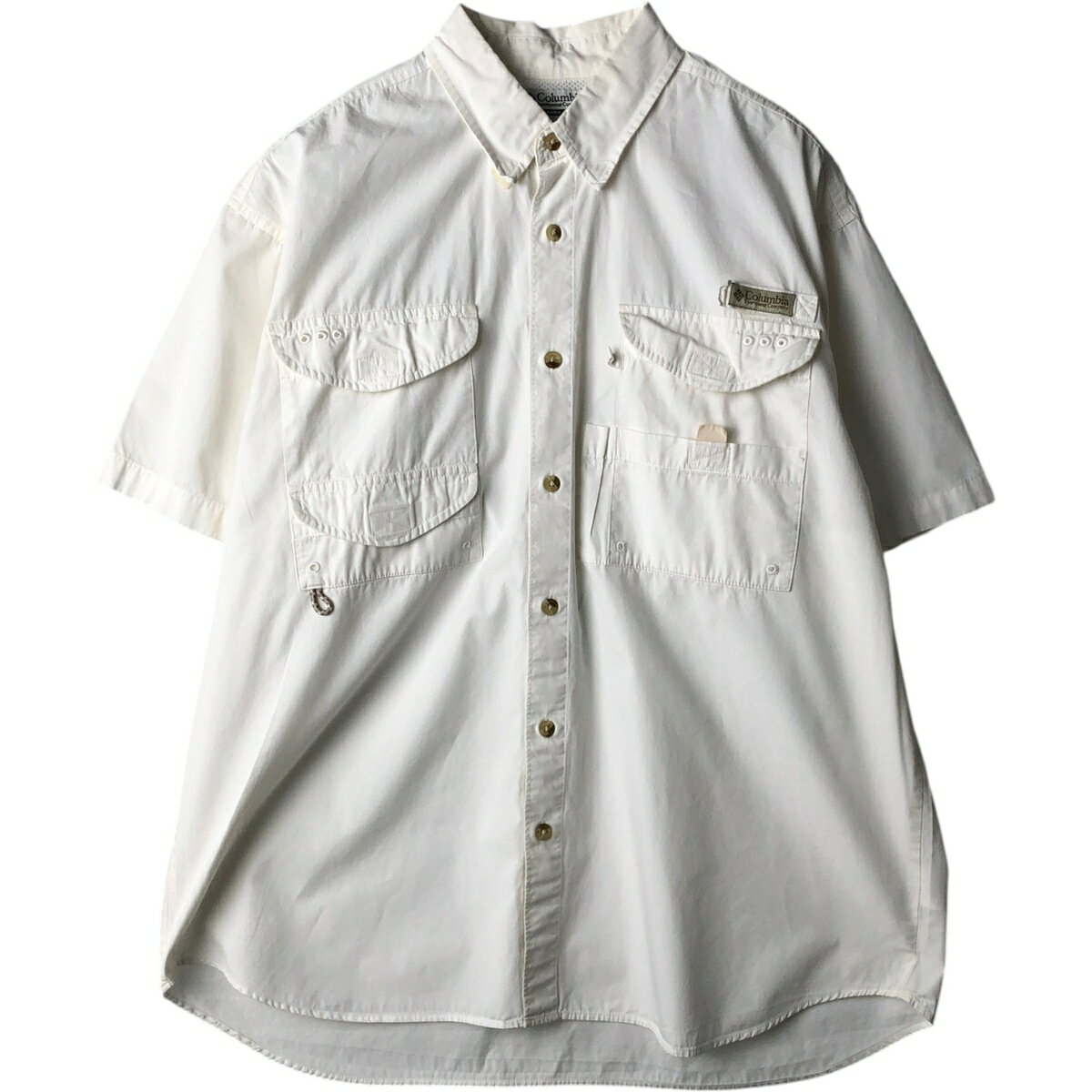 乐天商城 - 古着 コロンビア Columbia PFG 隠しボタンダウン 半袖 フィッシングシャツ メンズM相当 /eaa634635 【中古】 【260421】