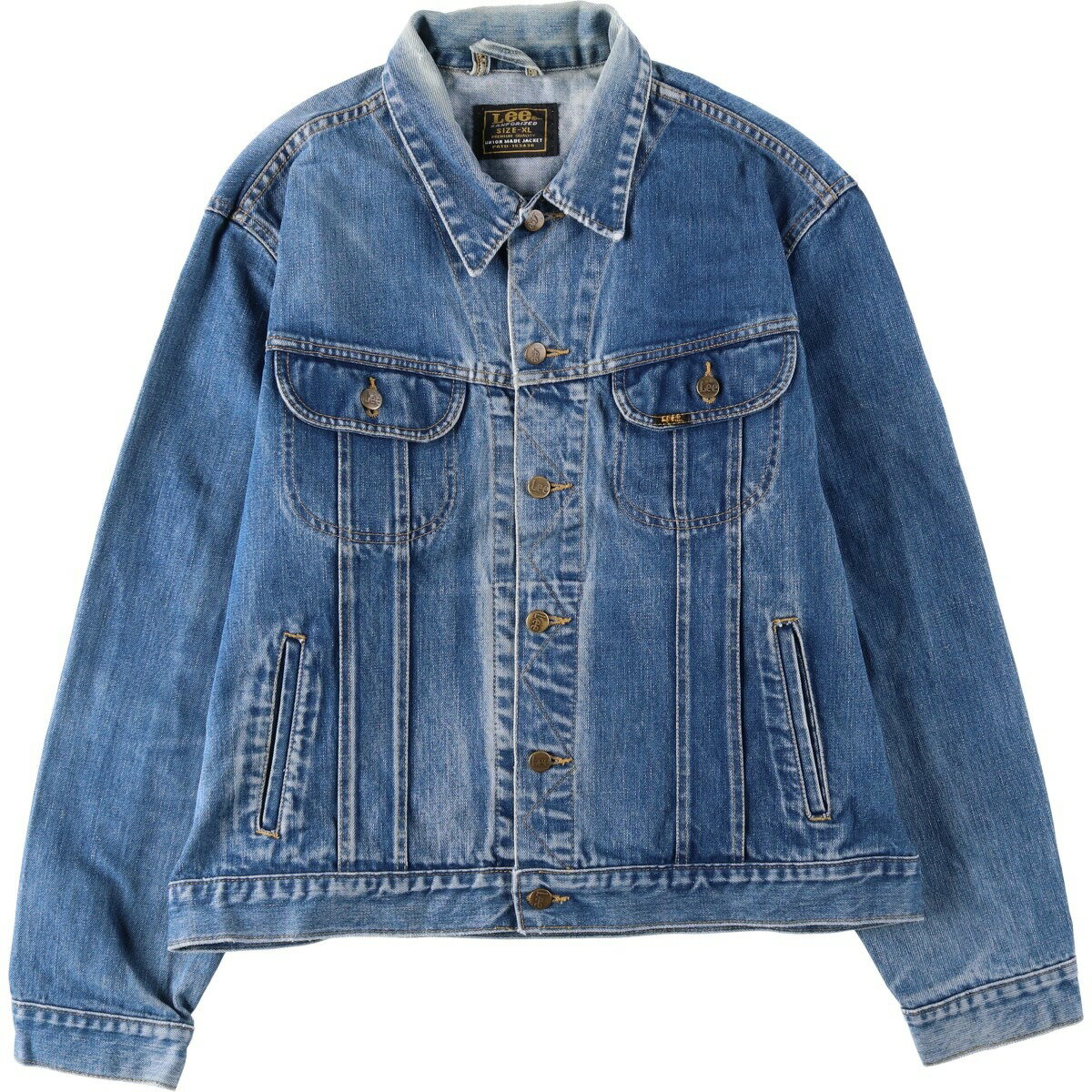 古着 リー Lee SANFORIZED デニムジャケット Gジャン USA製 メンズXL相当 ヴィンテージ /eaa634663 【中古】 【260421】