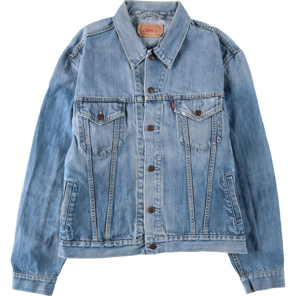 古着 00'S リーバイス Levi's 70550-0439 ユーロモデル ドクロ柄 スカル柄 デニムジャケット Gジャン メンズXL相当 /eaa634691 【中古】 【260425】
