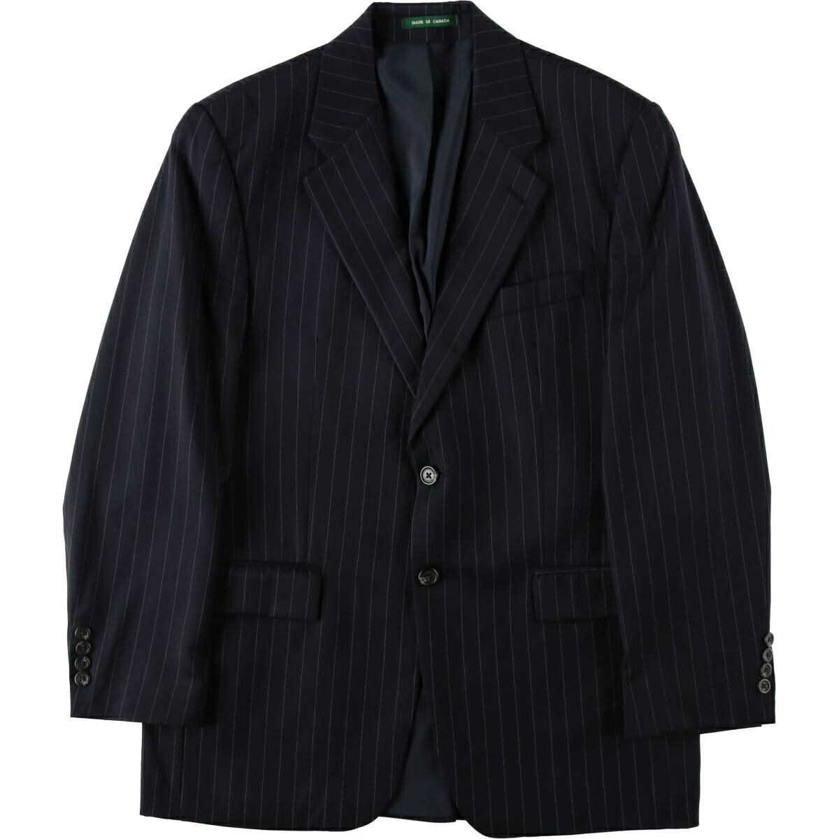 樂天商城 - 古着 ラルフローレン Ralph Lauren LAUREN ローレン ストライプ柄 ウールテーラードジャケット カナダ製 メンズM相当 /eaa634727 【中古】 【260420】