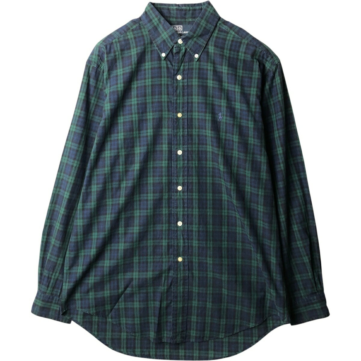 古着 ラルフローレン Ralph Lauren POLO by Ralph Lauren YARMOUTH ブラックウォッチチェック 長袖 ボタンダウンチェックシャツ メンズM相当 /eaa634804 【中古】 【260425】