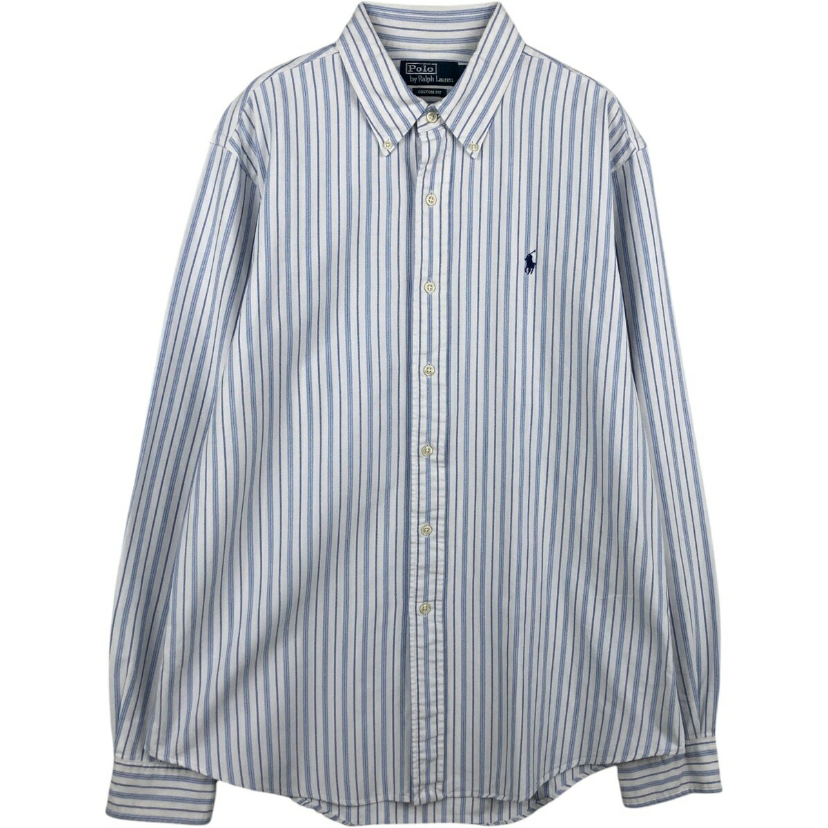 古着 ラルフローレン Ralph Lauren POLO by Ralph Lauren CUSTOM FIT マルチストライプ 長袖 ボタンダウンストライプシャツ メンズL相当 /eaa634826 【中古】 【260421】